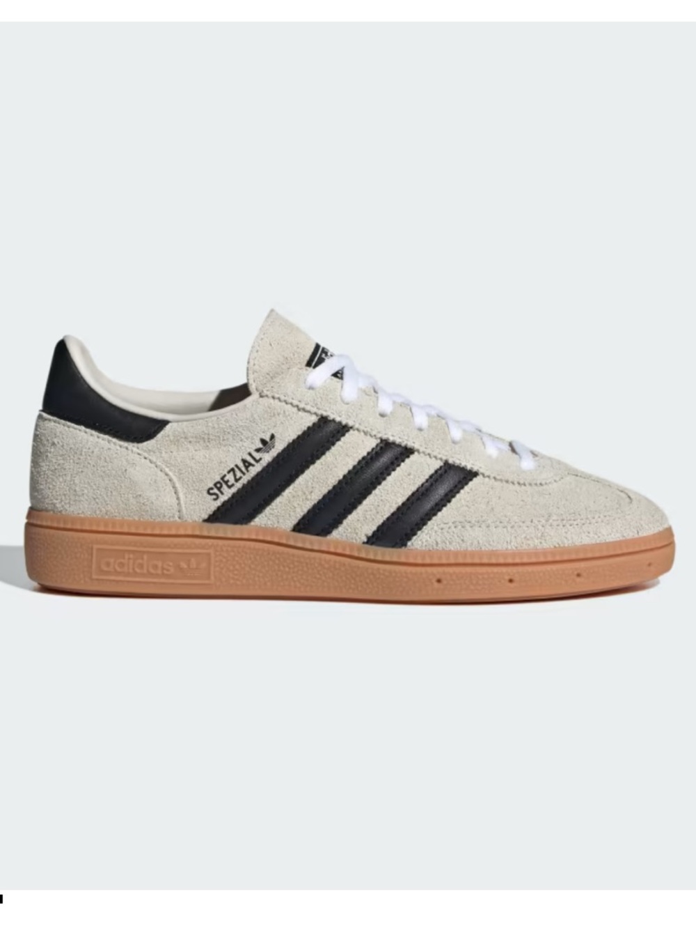 adidas Spezial women’s Cream & Black Suede Sneaker with Gum Sole